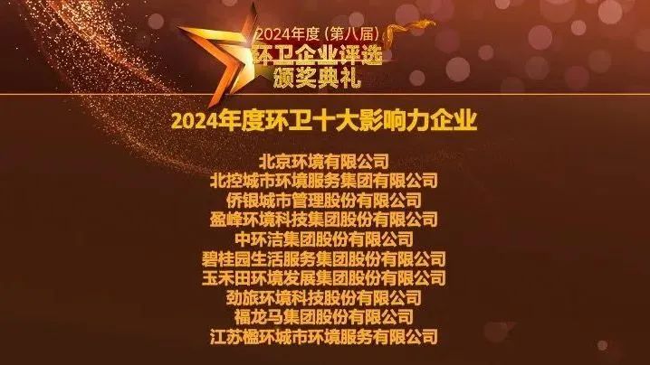 連續(xù)五年登榜丨MK体育環(huán)境榮膺“2024年度環(huán)衛(wèi)十大影響力企業(yè)”